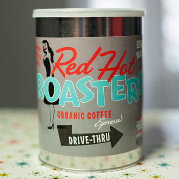 Steel 11oz can of espresso roasted coffee.